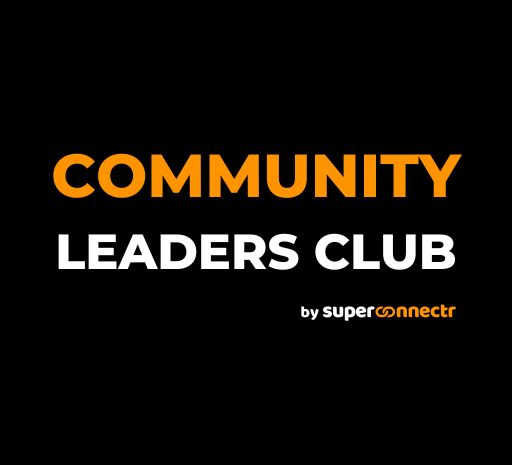 Logo Community Leaders Club by SuperConnectr : le Club réservé aux professionnels de l&#039;animation de communauté (Community Builders)